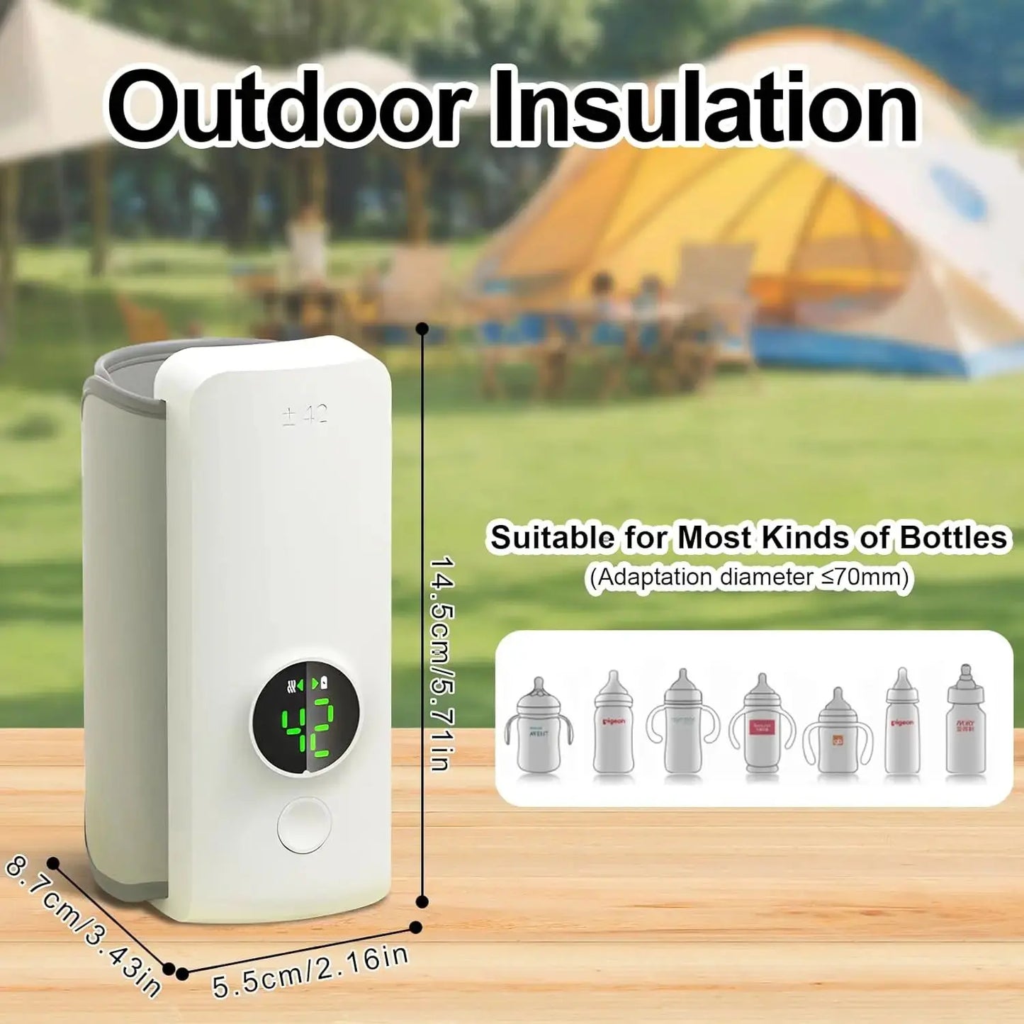 NNQ-2 Portable Bottle Warmer with 6000mAh High-Capacity Rechargeable Battery